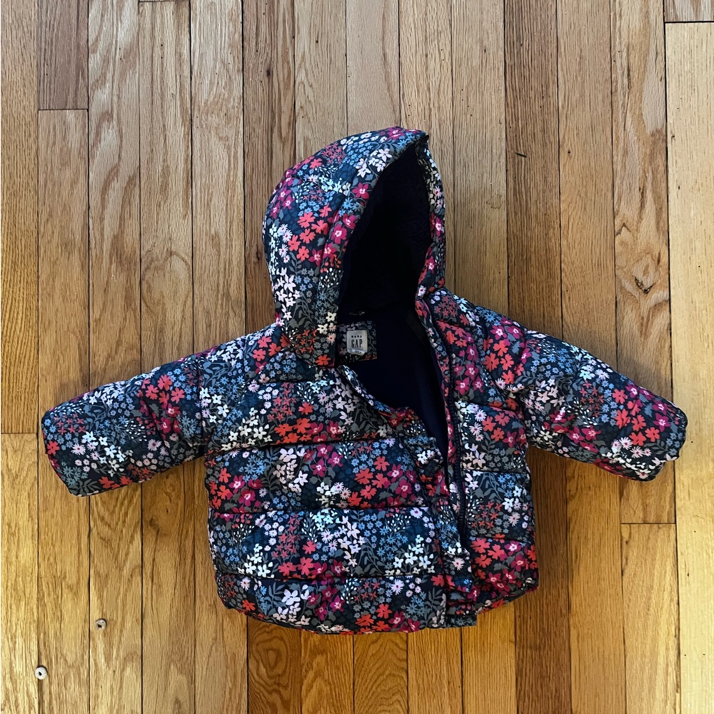 GAP Baby Floral Jacket with Hood 6-12 months